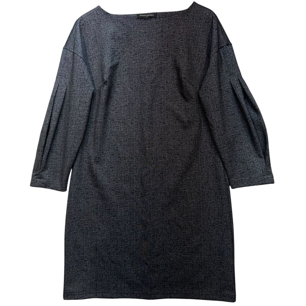 Banana Republic Women's Rayon Short Shift Dress Long Sleeve Size XS Gray Stretch